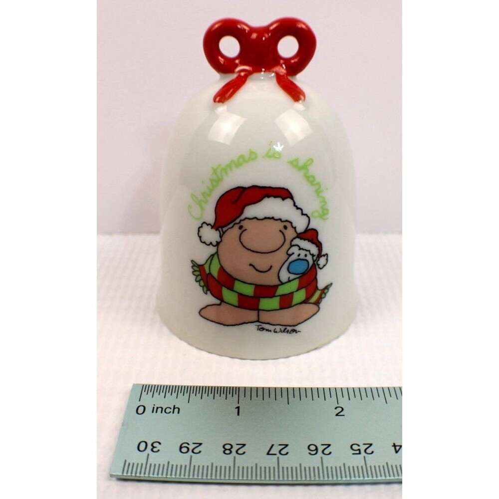 Vintage Ziggy Christmas Bell Ornament – Tom Wilson – Ceramic Holiday Decor